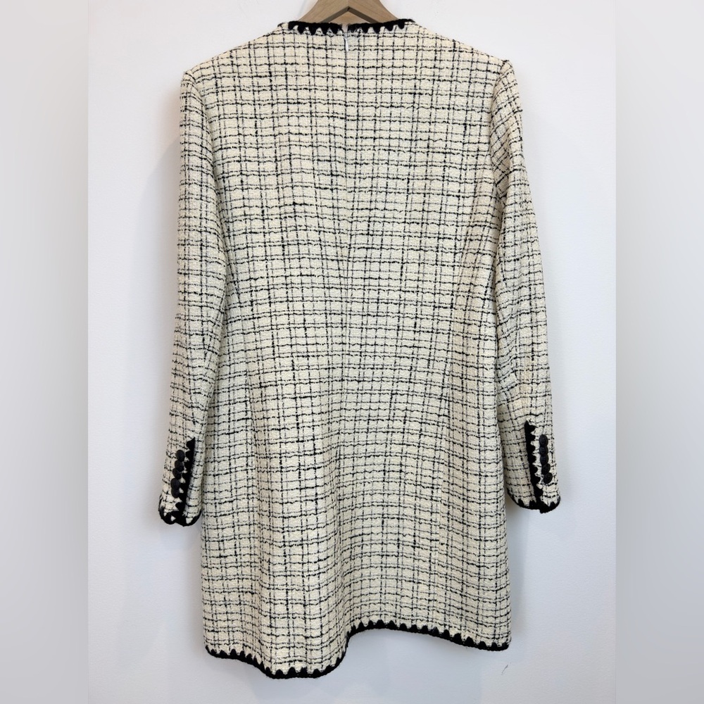 Veronica Beard Palatine Tweed Mini Dress White Black Sz 14 - Picture 5 of 11